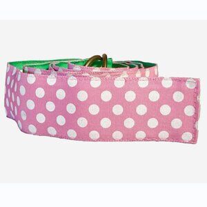 Vintage Y2K J.Crew Reversible Ribbon Belt Pink Green Preppy Striped NWOT